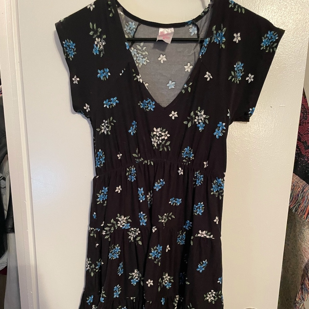 Black dress with flowers